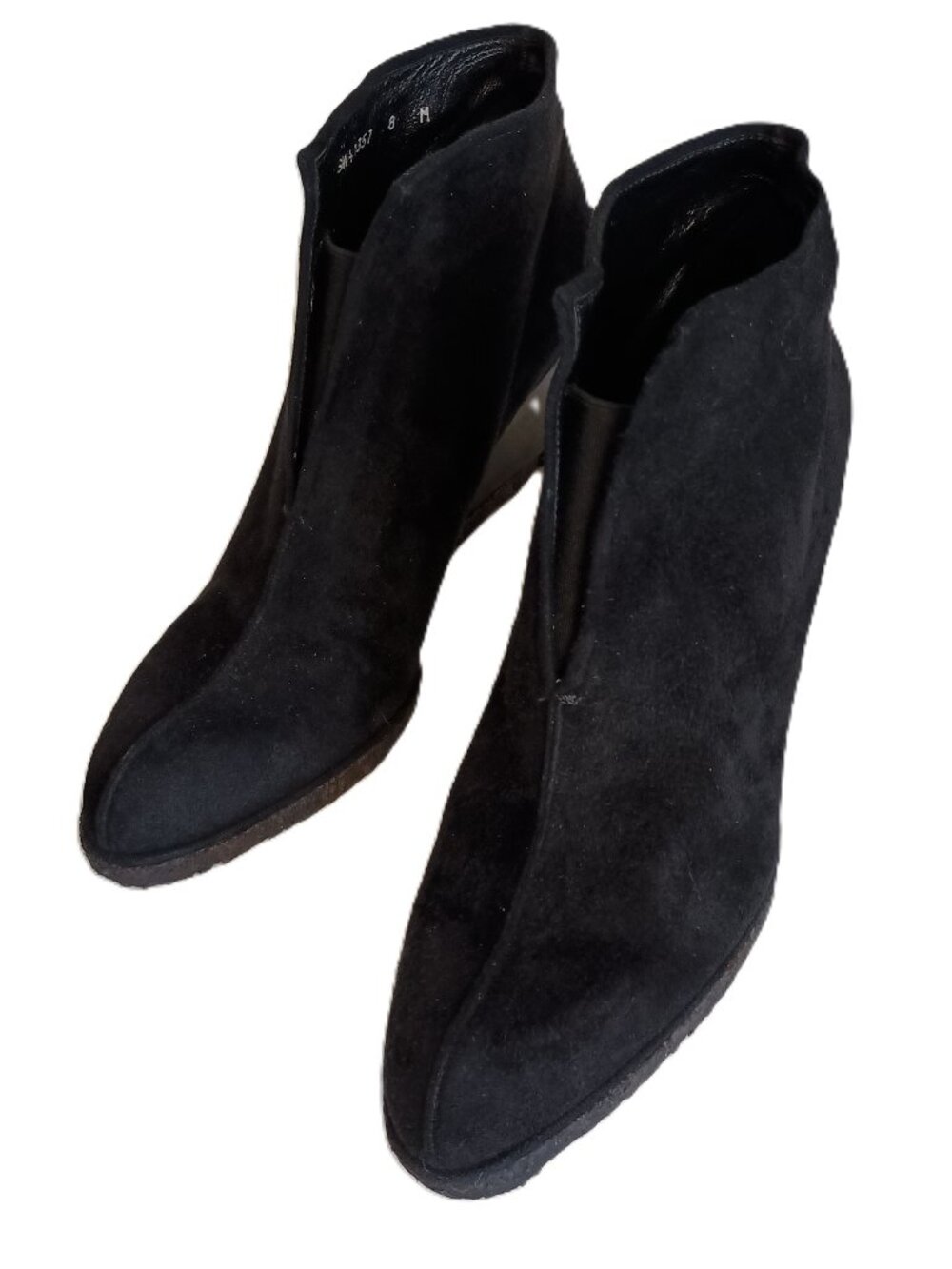 Stuart Weitzman Black Suede Booties Women’s Size 8 - Picture 14 of 14
